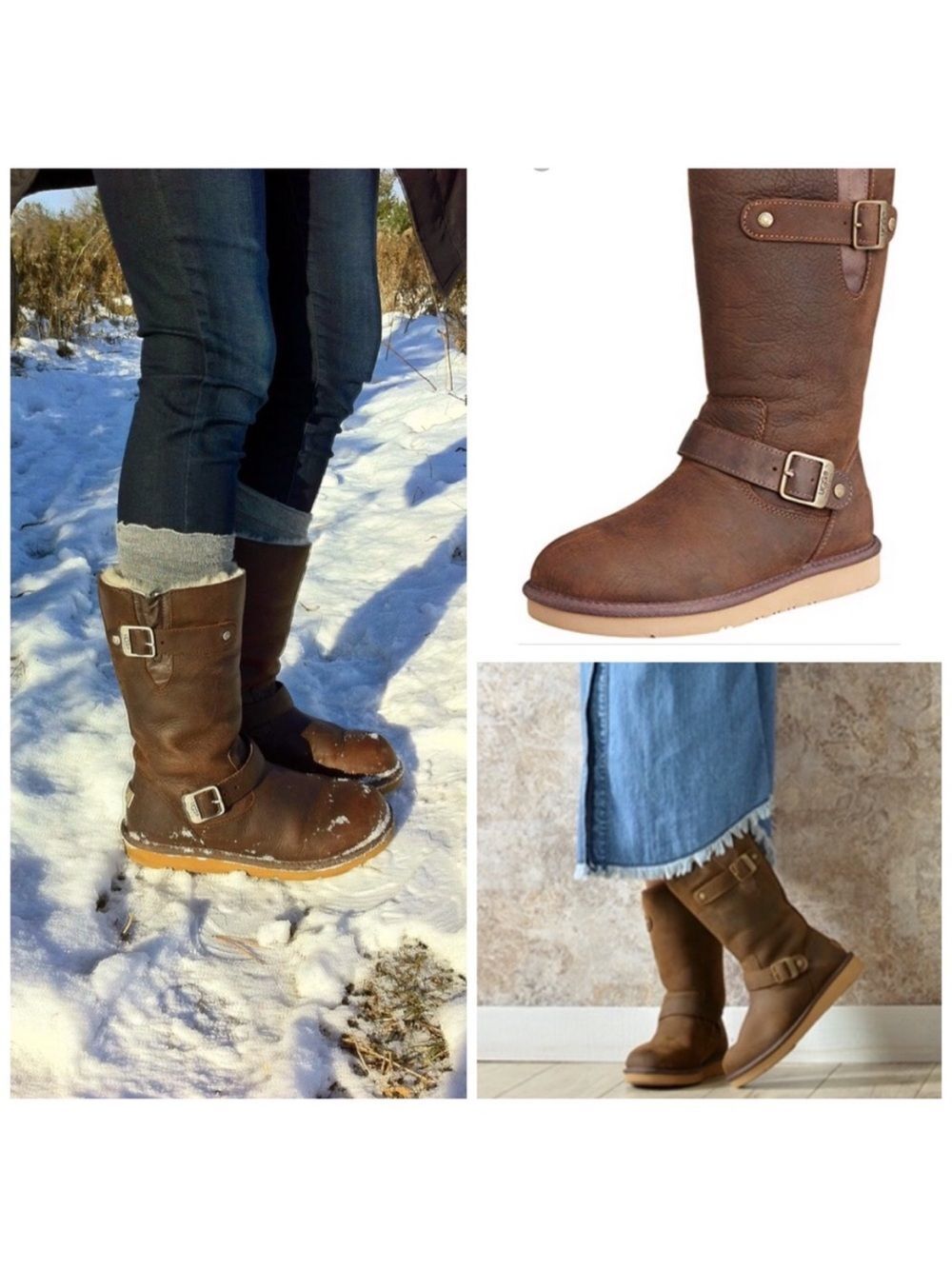 UGG Sutter Brown Waterproof Leather Upper Buckle Boots Gorpcore Outdoor